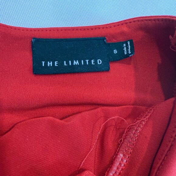 The Limited Pleated Front Chili Red Halter Top Flattering Loose Stretchy Fit - Picture 8 of 15